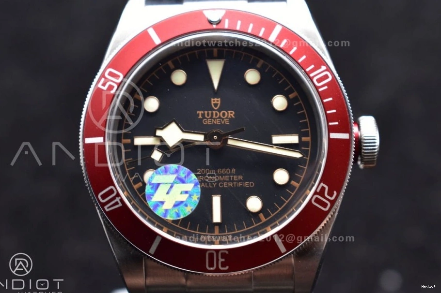A2824 Best Bezel Red Edition 1:1 ZF SS Heritage Bay Bracelet Black on 0322